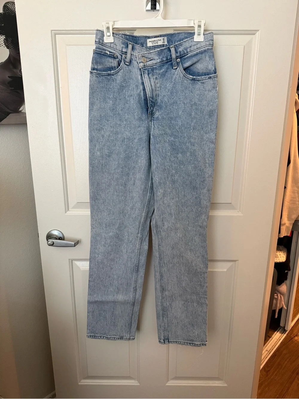Abercrombie & Fitch Light Blue High-Rise Straight Jeans